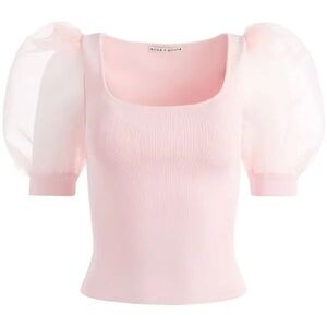 Alice + Olivia Puff-Sleeve Knit Top - Pink
- Size XS